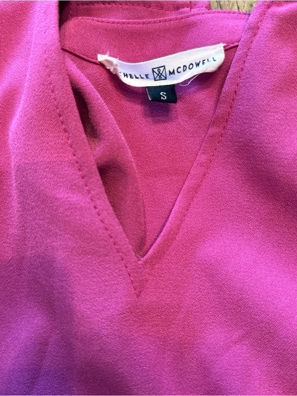 Michelle McDowell Fuchsia Ruffle Long Sleeve Midi Dress - Picture 2 of 3